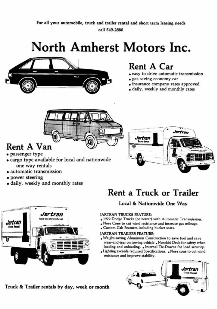 An old North Amherst Motors brochure.