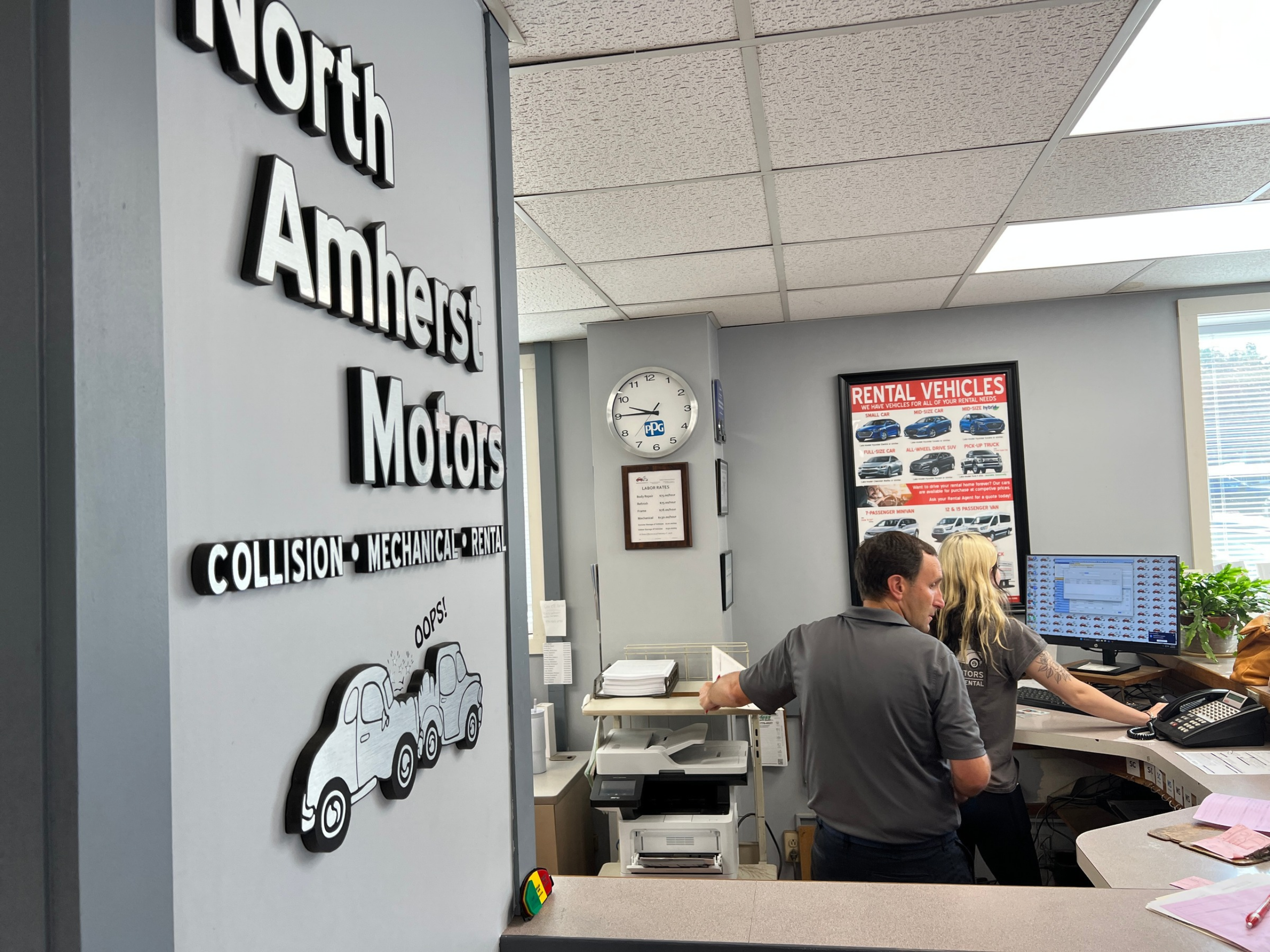 North Amherst Motors front desk team.