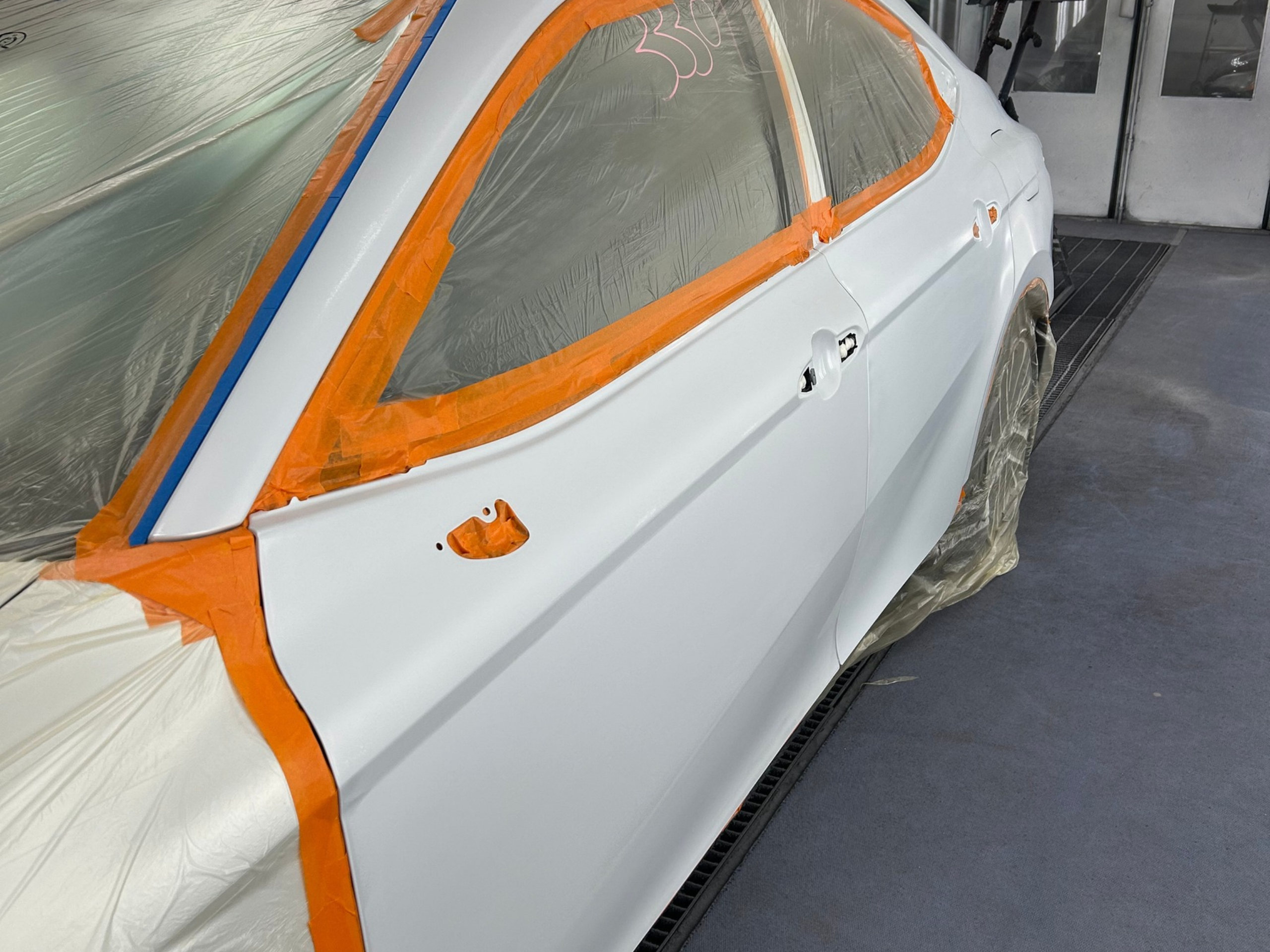 Close up of car painting.